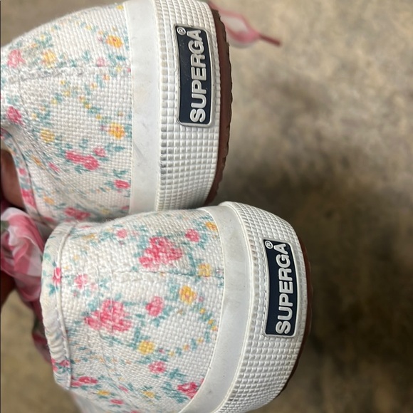Beautiful Loveshack Fancy × Superga white floral sneakers size 39/8.5 - Picture 3 of 7